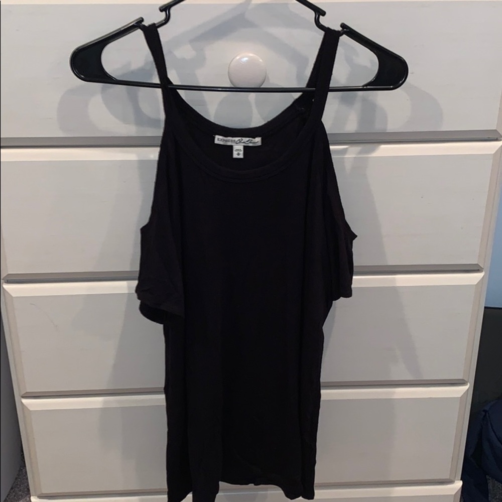 Black Open Shoulder Shirt
